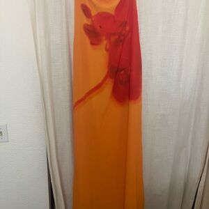 Meshki Red and Orange Maxi Dress